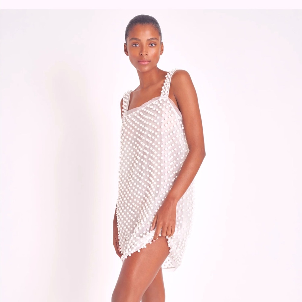Love Shack Fancy Kayana Pearl Mini Dress.
